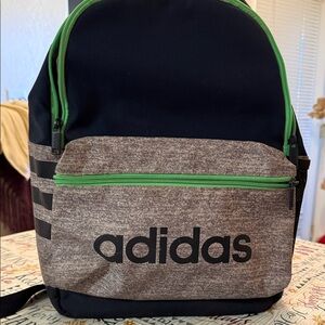 Adidas Boys Navy and Gray Backpack with Green Accents